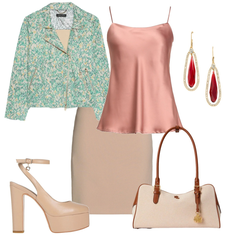 Outfit donna - Total look #2376011. Stile Chic per Serata fuori. Abbinamento con minigonne, décolleté, top, blazer, orecchini, borse a mano.