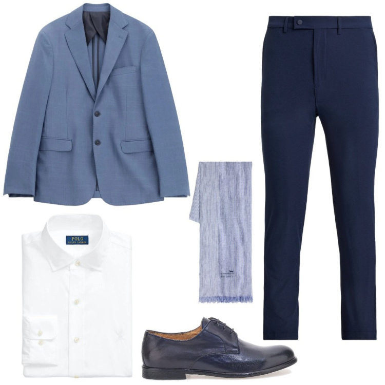 Outfit uomo - #eleganza.classica. Stile Business/Elegante per Cerimonia. Abbinamento con sciarpe, giacche, camicie, pantaloni, scarpe stringate.