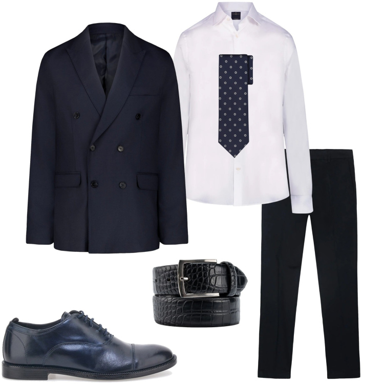 Outfit uomo - Sposo ad aprile. Stile Business/Elegante per Cerimonia. Abbinamento con camicie, pantaloni chino, scarpe stringate, cinture, giacche, cravatte.