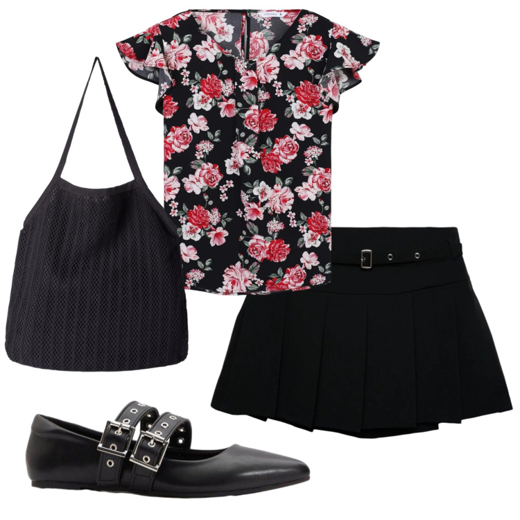 Outfit donna - Total look #2376124. Stile Basic per Tutti i giorni. Abbinamento con ballerine, bluse, minigonne, shopping bag.