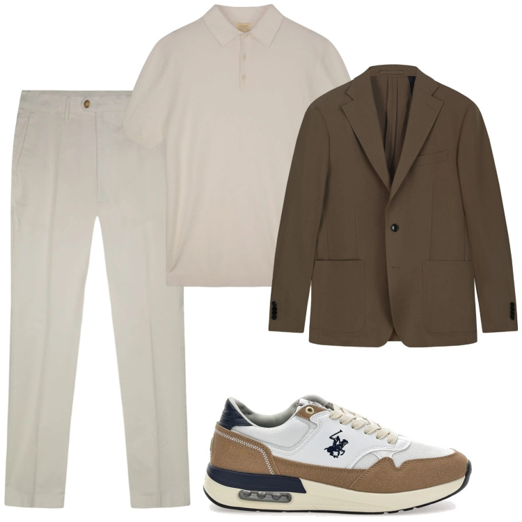 Outfit uomo - Doppelganger. Stile Casual per Ufficio. Abbinamento con polo, giacche, sneakers, pantaloni.