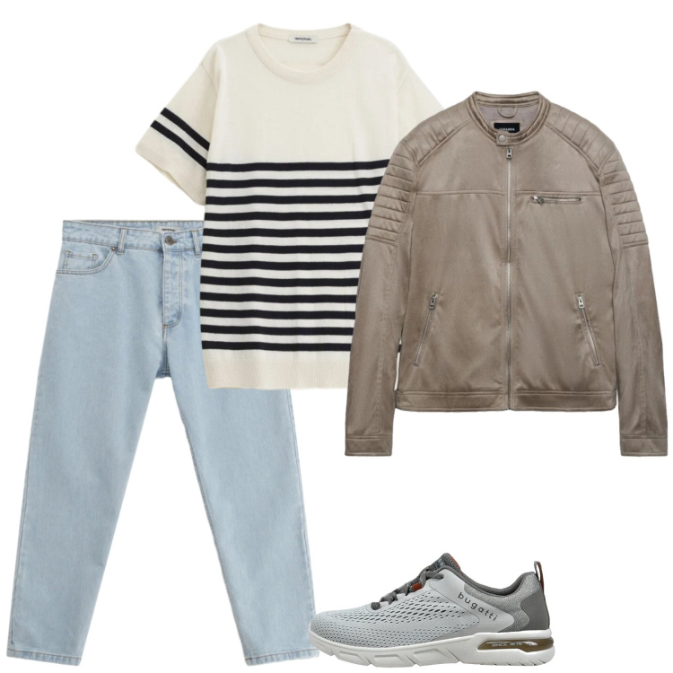 Outfit uomo - Total look #2376233. Stile Casual per Tutti i giorni. Abbinamento con maglieria, jeans, giacche, sneakers.