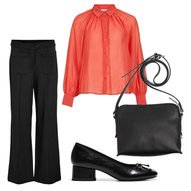 Outfit mujer - Urban style. Estilo Urban para Oficina. Combinación con bolsos saco, bailarinas, blusas, pantalones.