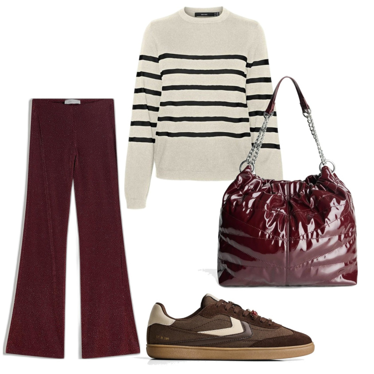 Outfit mujer - Urban style. Estilo Urban para Todos los días. Combinación con prendas de punto, bolsos saco, sneakers, pantalones.