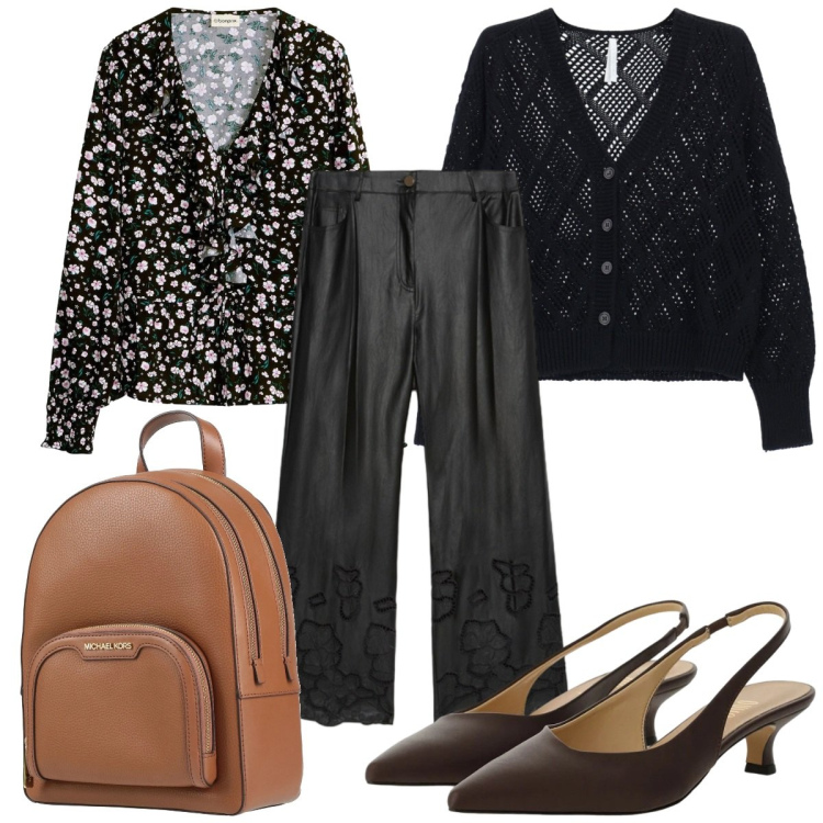 Outfit donna - Curve in movimento - il cardigan. Stile Trendy per Tutti i giorni. Abbinamento con zaini, bluse, pantaloni, cardigans, décolleté.