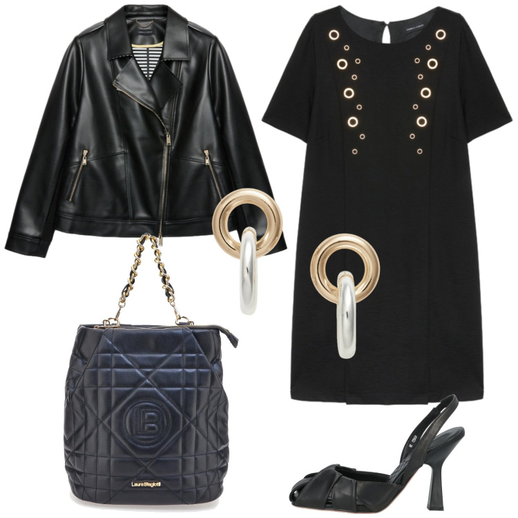 Outfit donna - Total look #2376393. Stile Chic per Serata fuori. Abbinamento con décolleté, blazer, vestiti, orecchini, zaini.