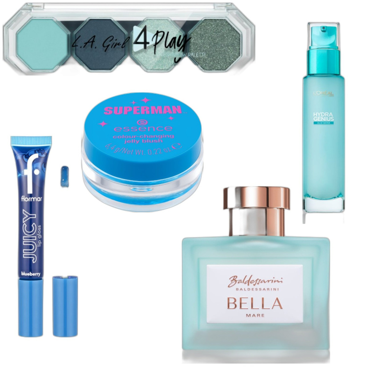 Outfit donna - Makeup acqua. Abbinamento con gloss, ombretti, blush, fondotinta, profumi.