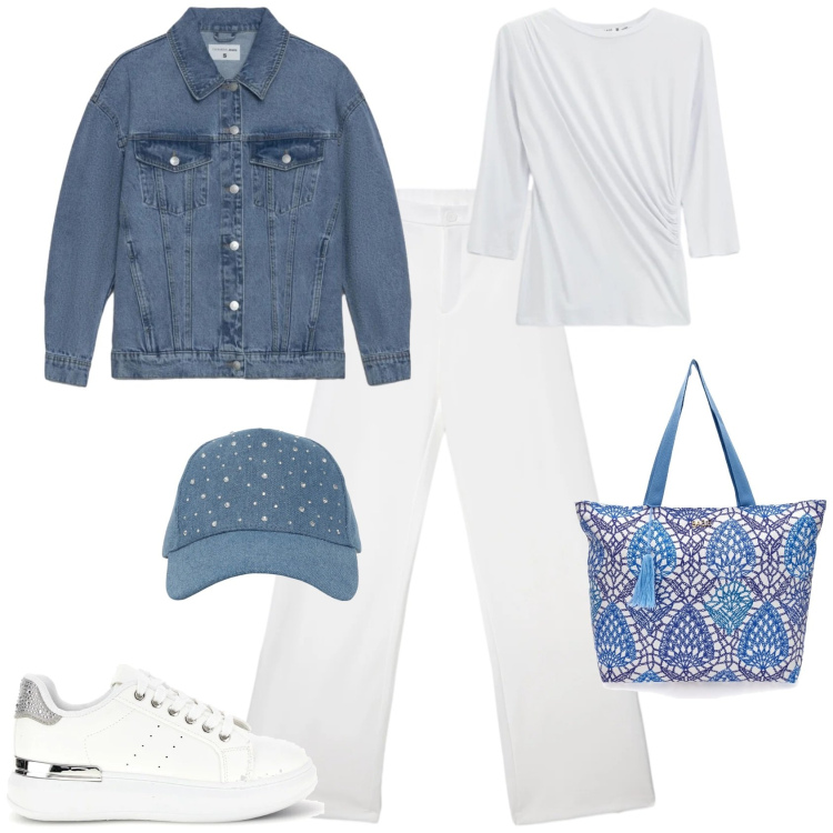 Outfit donna - Sporty chic ogni giorno. Stile Sporty chic per Tutti i giorni. Abbinamento con top, cappelli, shopping bag, cappotti, pantaloni, sneakers.