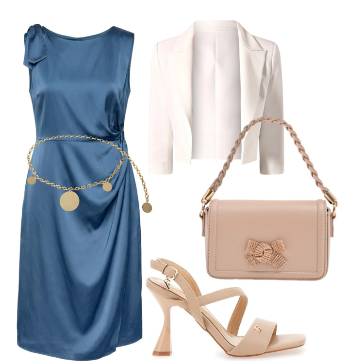 Outfit donna - Total look #2376493. Stile Glamour Abbinamento con vestiti, blazer, pochette, cinture, sandali col tacco.