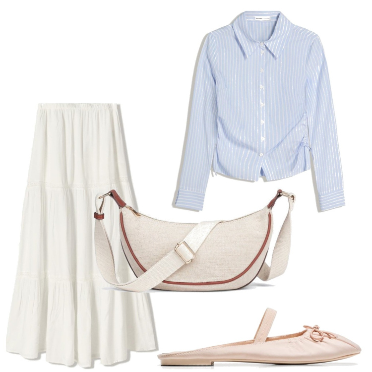 Outfit mujer - Urban style. Estilo Urban para Todos los días. Combinación con riñoneras, falda longuette, bailarinas, camisas.