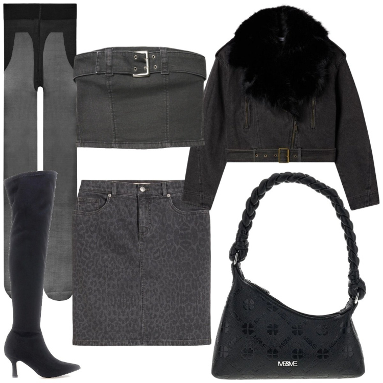 Outfit donna - Comfort serata tra amiche. Stile Glamour per Tutti i giorni. Abbinamento con minigonne, collant, stivali, top, giacche, borse a mano.