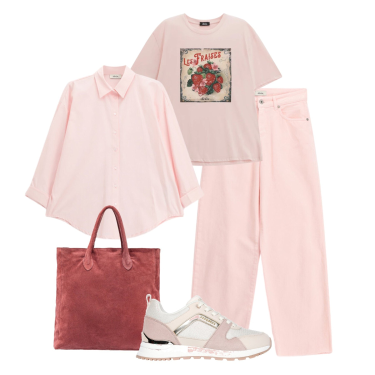 Outfit donna - Con la camicia aperta. Stile Urban per Tutti i giorni. Abbinamento con jeans, camicie, t-shirt, sneakers, borse a mano.