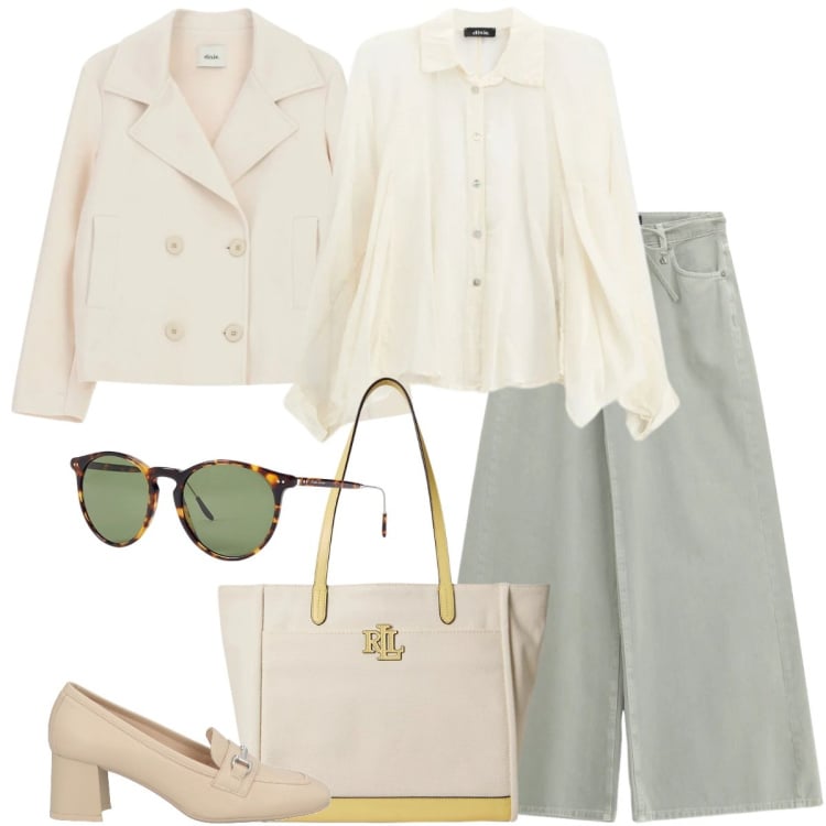 Outfit donna - Dixie SS 2026. Stile Trendy per Tutti i giorni. Abbinamento con mocassini, blazer, camicie, jeans, occhiali da sole, borse tote.