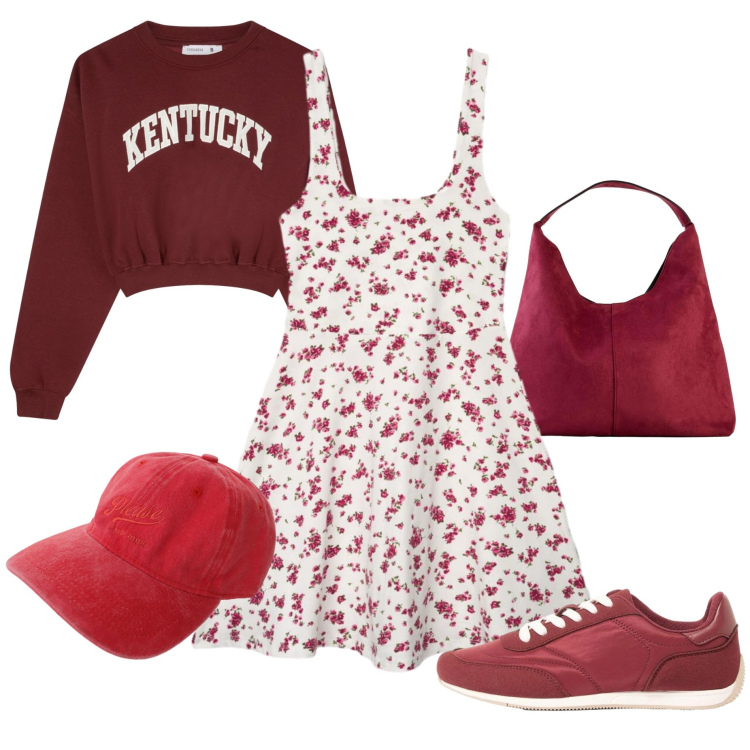 Outfit donna - Reed bloome -armocromia autunno profondo. Stile Casual per Tutti i giorni. Abbinamento con sneakers, borse a spalla, vestiti corti, felpe, cappelli.