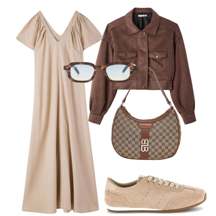 Outfit donna - Total look #2376730. Stile Basic per Tutti i giorni. Abbinamento con bomber, vestiti lunghi, occhiali da sole, borse a spalla, sneakers.