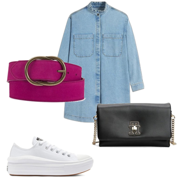 Outfit mujer - Urban style. Estilo Urban para Todos los días. Combinación con sneakers, cinturones, vestidos cortos, bandoleras.