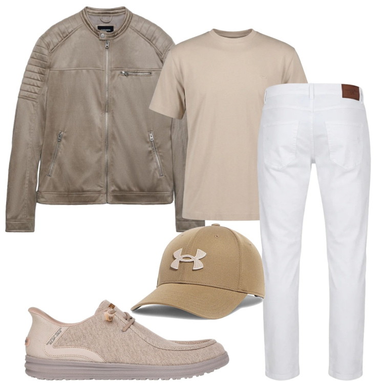Outfit uomo - Total look #2376746. Stile Trendy per Tutti i giorni. Abbinamento con t-shirt, pantaloni, sneakers, cappelli con visiera, giacche.