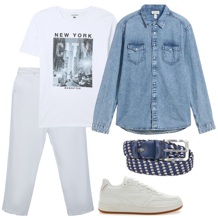 Outfit uomo - Must have la camicia in denim. Stile Casual per Tutti i giorni. Abbinamento con camicie, t-shirt, sneakers, cinture, pantaloni chino.
