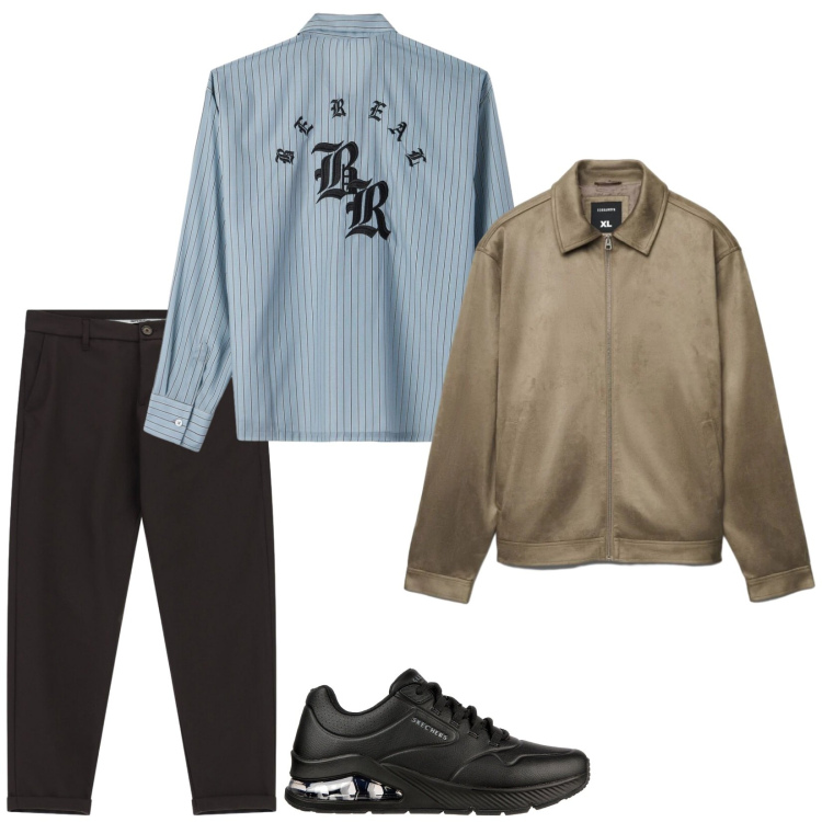 Outfit uomo - Eclettico. Stile Trendy per Tutti i giorni. Abbinamento con pantaloni, sneakers, giacche, camicie.