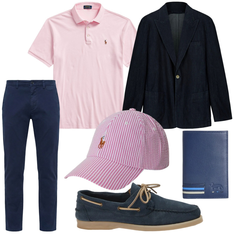Outfit uomo - Mocassini con lacci. Stile Casual per Tutti i giorni. Abbinamento con portafogli, pantaloni chino, scarpe stringate, polo, cappelli con visiera, giacche.