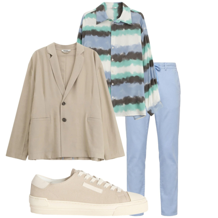 Outfit uomo - Total look #2376818. Stile Trendy per Serata speciale. Abbinamento con sneakers, pantaloni, giacche, camicie.