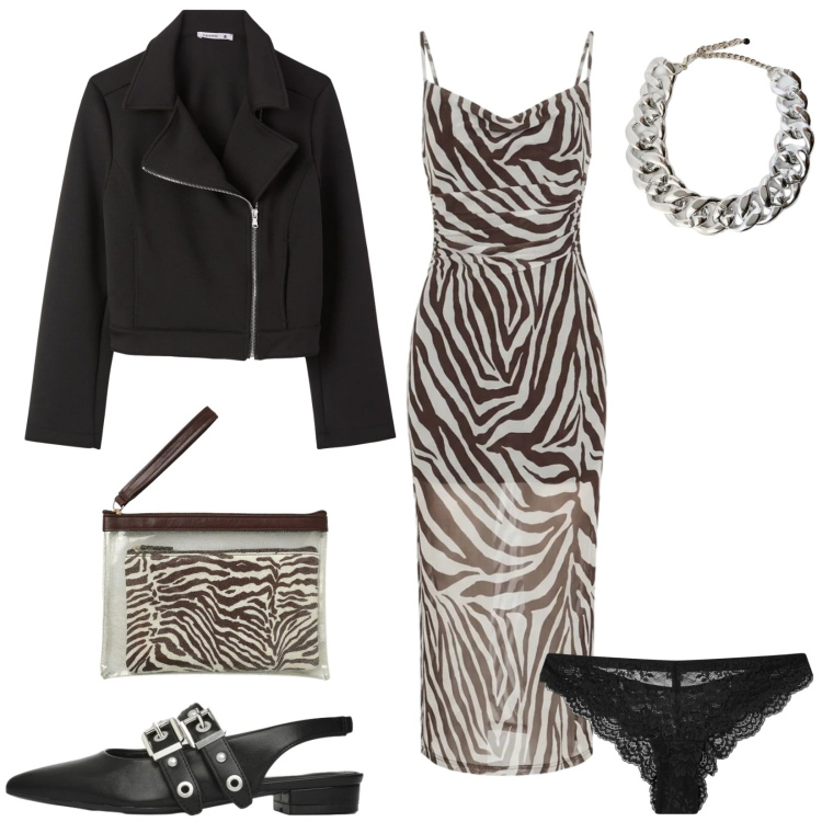 Outfit donna - Total look #2376856. Stile Casual per Tutti i giorni. Abbinamento con collane, vestiti lunghi, perizomi, ballerine, blazer, pochette.