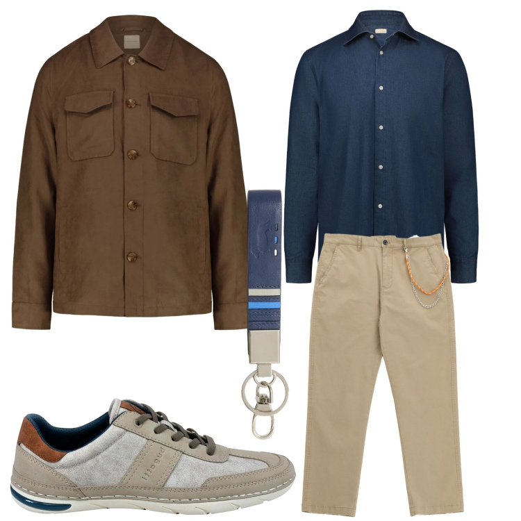 Outfit uomo - Total look #2376902. Stile Trendy per Tutti i giorni. Abbinamento con portachiavi, pantaloni, sneakers, camicie, cappotti.