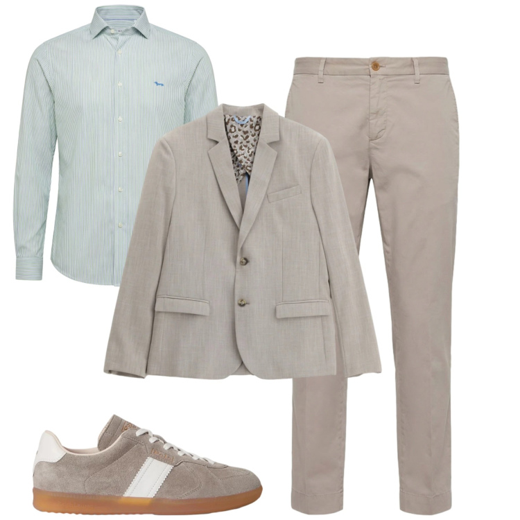 Outfit uomo - In ufficio. Stile Business/Elegante per Ufficio. Abbinamento con camicie, pantaloni chino, giacche, sneakers.