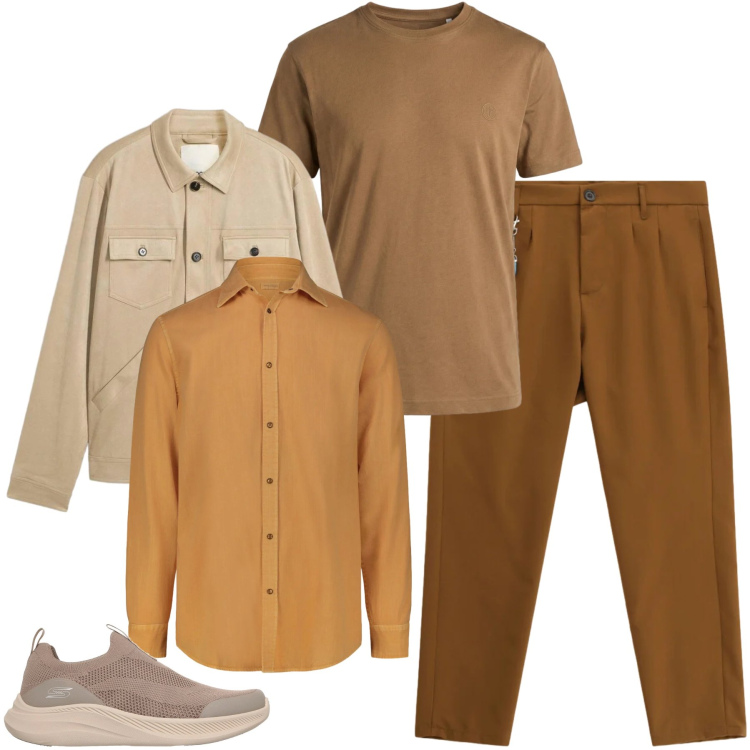 Outfit uomo - Uno Stile Urban-Natural. Stile Urban per Tutti i giorni. Abbinamento con cappotti, pantaloni, t-shirt, camicie, sneakers.