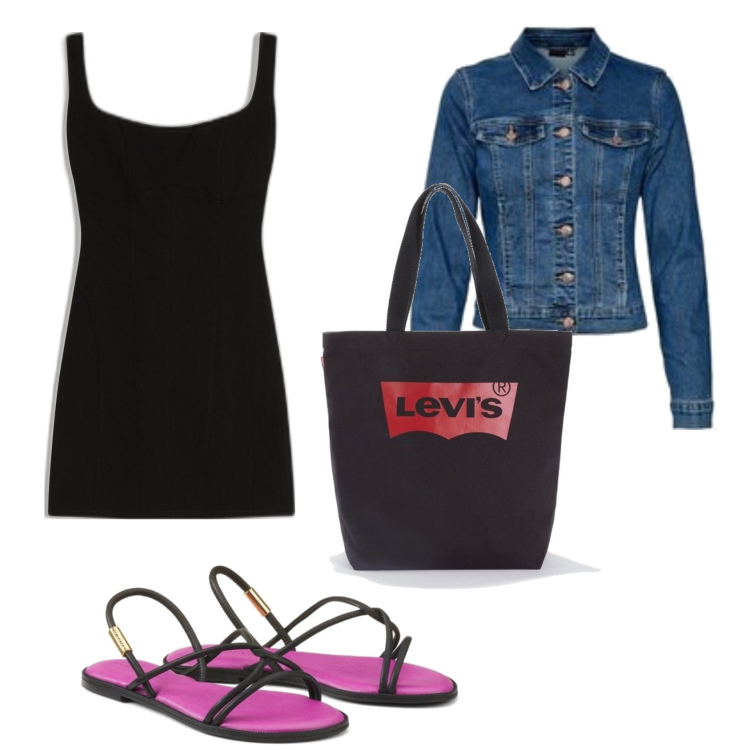 Outfit mujer - Casual look. Estilo Casual para Todos los días. Combinación con bolso tote, blazers, sandalias, vestidos.