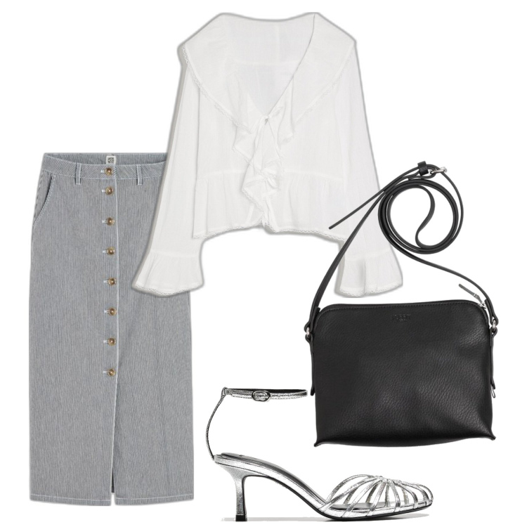 Outfit mujer - Glamour. Estilo Glamour para Todos los días. Combinación con bolsos saco, minifaldas, sandalias de tacón, blusas.