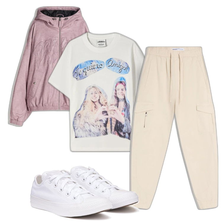 Outfit hombre - Casual look. Estilo Casual para Todos los días. Combinación con sneakers, camiseta, chaquetas, pantalones cargo.