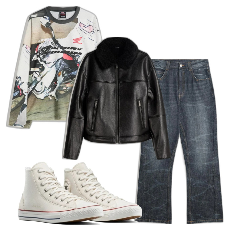 Outfit hombre - Urban style. Estilo Urban para Todos los días. Combinación con sneakers, vaqueros, chaquetas, camiseta.