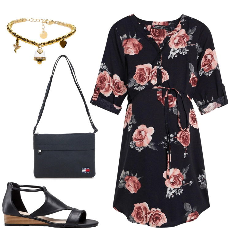 Outfit donna - Total look #2377035. Stile Romantica per Serata fuori. Abbinamento con sandali, vestiti, braccialetti, borse a tracolla.