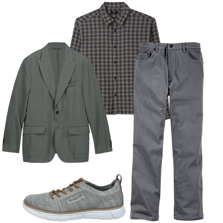 Outfit uomo - Total look #2377083. Stile Urban per Tutti i giorni. Abbinamento con pantaloni, giacche, camicie, sneakers.