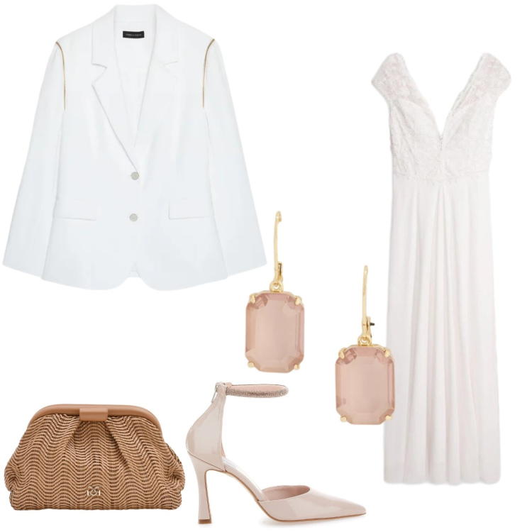 Outfit donna - Leggera come una nuvola. Stile Bon Ton per Cerimonia. Abbinamento con vestiti, blazer, pochette, décolleté.