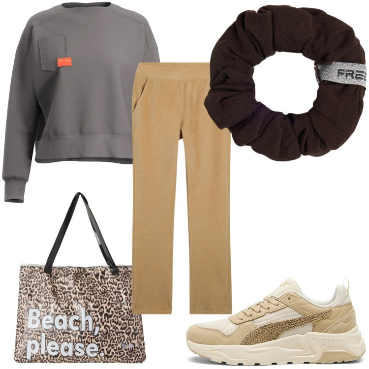 Outfit donna - Total look #2377132. Stile Basic per Sport. Abbinamento con borse tote, pantaloni, accessori per capelli, sneakers, felpe.