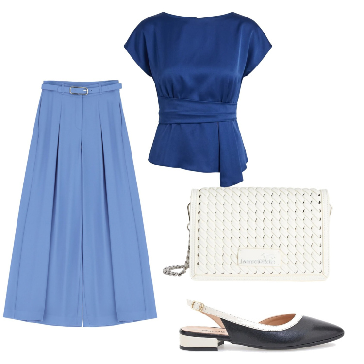 Outfit donna - Total look #2377201. Stile Bon Ton per Serata fuori. Abbinamento con borse a tracolla, pantaloni a palazzo, bluse, ballerine.