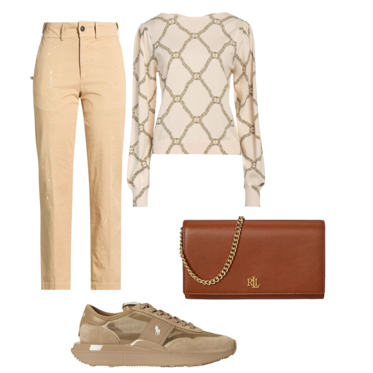 Outfit donna - Total look #2377235. Stile Glamour per Tutti i giorni. Abbinamento con pullovers, pantaloni, borse a tracolla, sneakers.