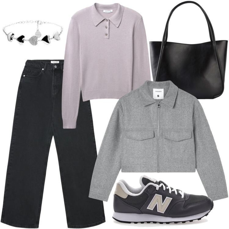 Outfit donna - Total look #2377405. Stile Basic per Tutti i giorni. Abbinamento con shopping bag, jeans, blazer, polo, braccialetti, sneakers.