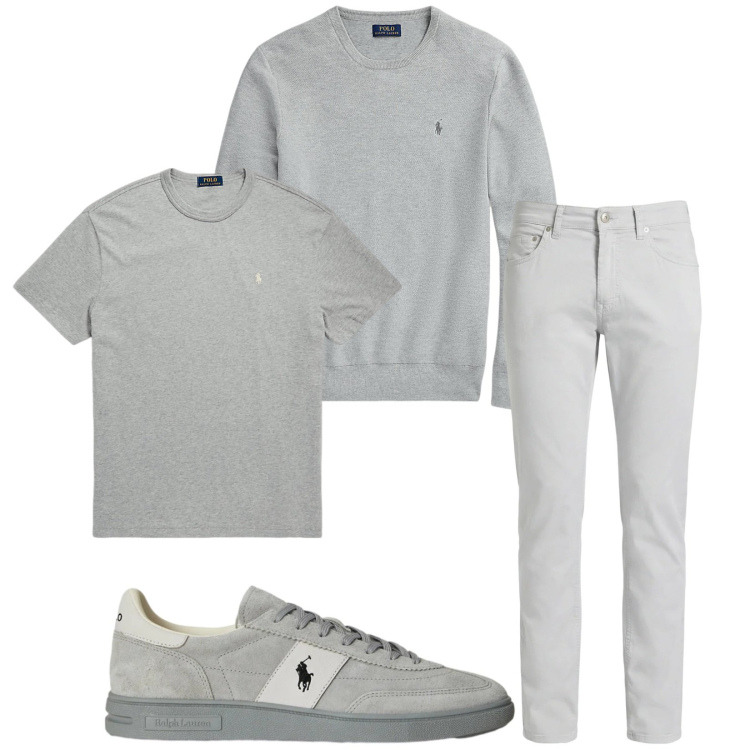 Outfit uomo - Total look #2377434. Stile Trendy per Serata speciale. Abbinamento con pantaloni, maglieria, sneakers, t-shirt.