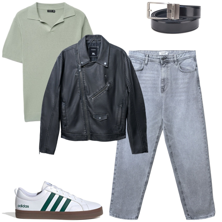 Outfit uomo - Day by day. Stile Casual per Tutti i giorni. Abbinamento con jeans, polo, giacche, cinture, sneakers.