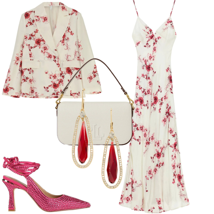 Outfit donna - Imperial. Stile Romantica per Serata fuori. Abbinamento con décolleté, blazer, vestiti lunghi, orecchini, borse a spalla.