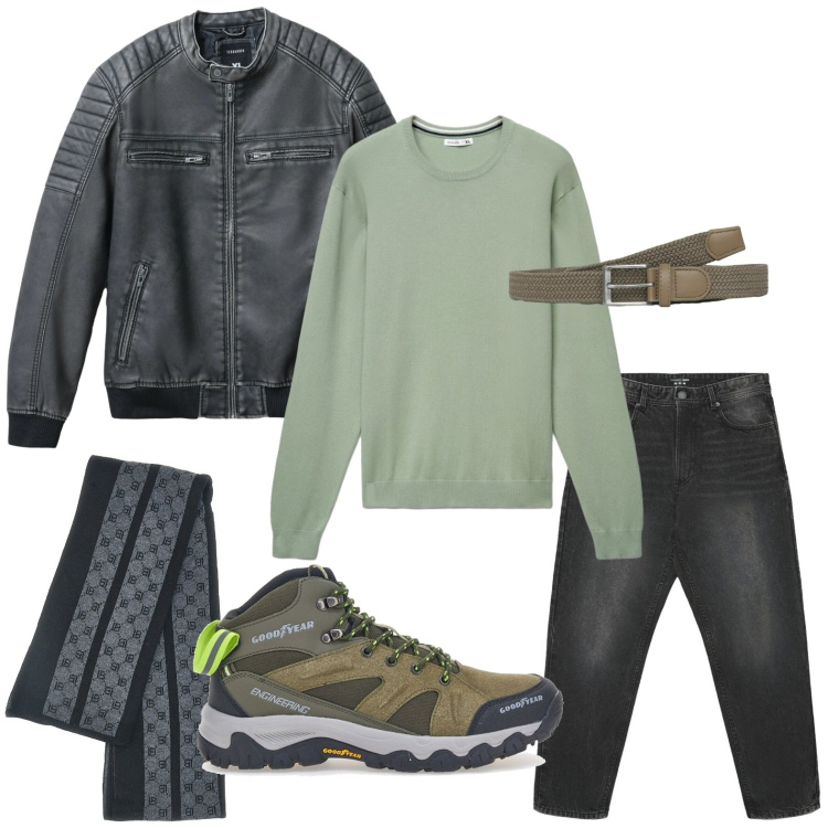 Outfit uomo - Capi cult. Stile Trendy per Tutti i giorni. Abbinamento con cinture, maglieria, jeans, giacche, stivali e stivaletti, sciarpe.