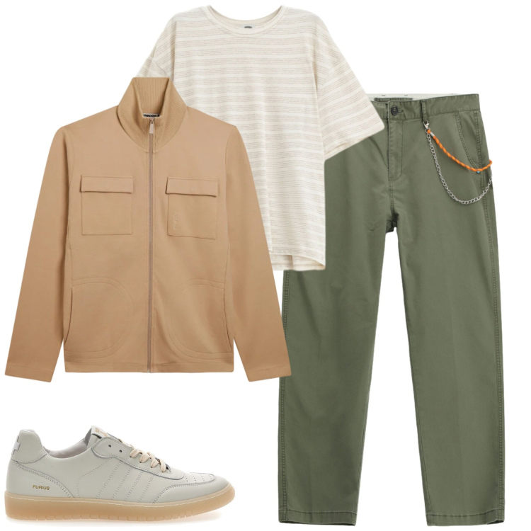 Outfit uomo - Aprile. Stile Urban per Tutti i giorni. Abbinamento con t-shirt, pantaloni, felpe, sneakers.