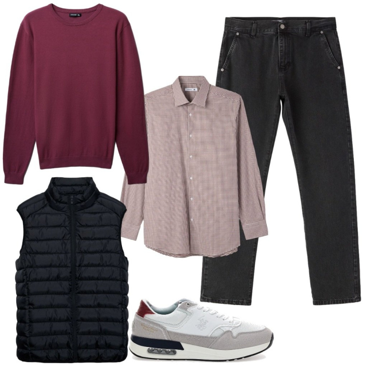 Outfit uomo - #Pasquetta. Stile Urban per Tutti i giorni. Abbinamento con jeans dritti, piumini, camicie, maglieria, sneakers.