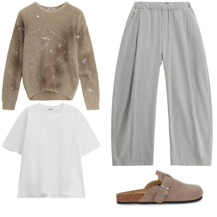 Outfit uomo - #oversize. Stile Urban per Tutti i giorni. Abbinamento con pantaloni, maglieria, t-shirt, sandali.