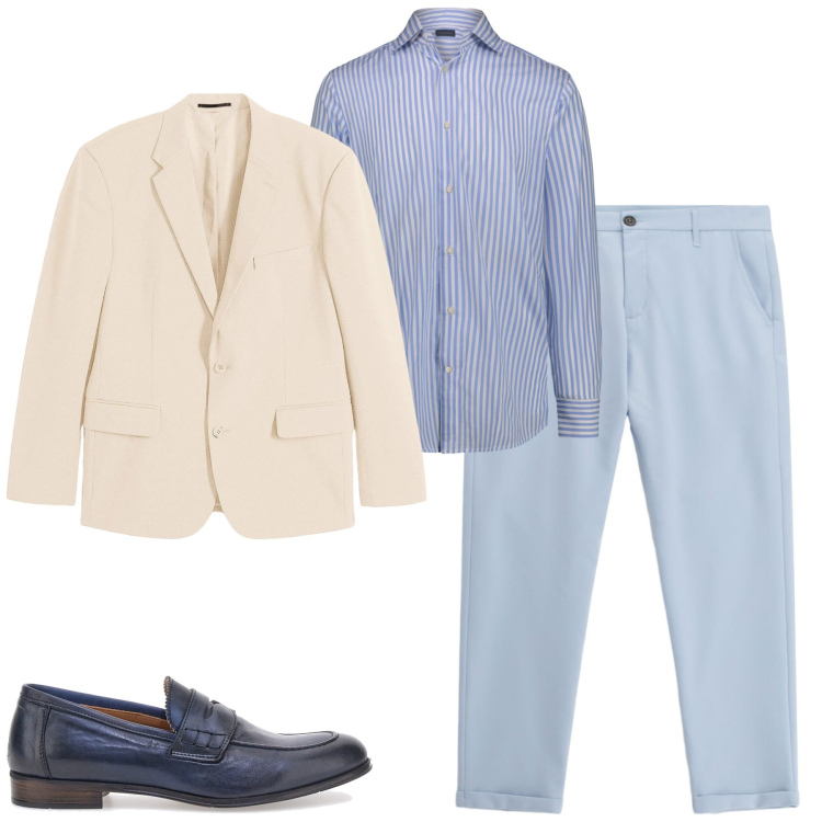 Outfit uomo - Total look #2377847. Stile Urban per Tutti i giorni. Abbinamento con giacche, pantaloni, camicie, scarpe stringate.