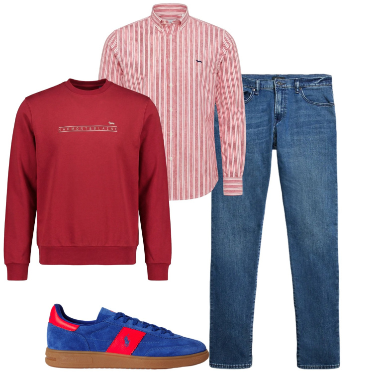 Outfit uomo - Total look #2377851. Stile Urban per Tutti i giorni. Abbinamento con felpe, camicie, jeans, sneakers.