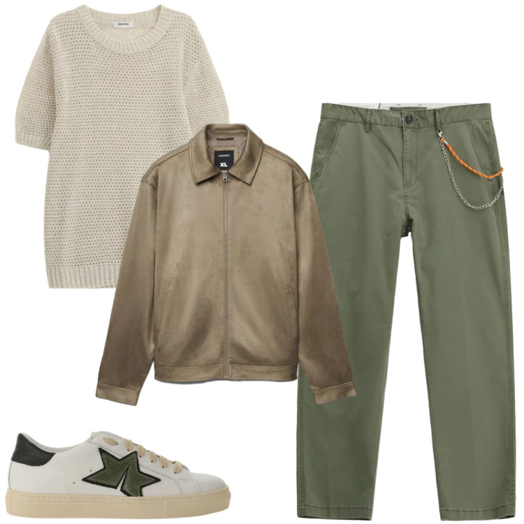 Outfit uomo - City. Stile Trendy per Tutti i giorni. Abbinamento con giacche, maglieria, pantaloni, sneakers.